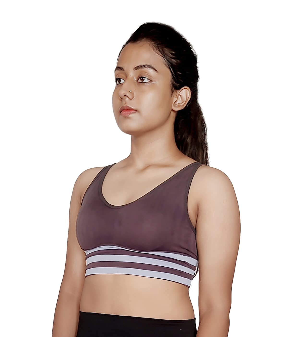 Women/Girl's Sports Bra. (Free Size Fits 28 to 34B) Removable Pads - Light  Weight, Soft & Stretchable - Za